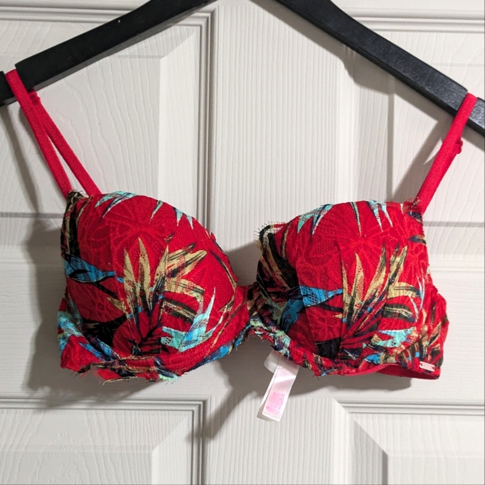 PINK balconette push up bra